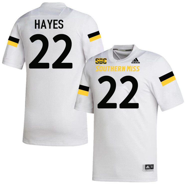 Southern Miss Golden Eagles #22 Jermane Hayes Football Jersey Stitched-White Southern Miss Golden Eagles #22 Jermane Hayes Football Jersey Stitched-White